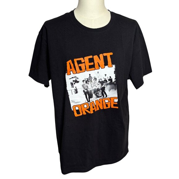Agent Orange Band Graphic T-Shirt Punk Rock XL Black Crewneck Short Sleeve Tee - Picture 1 of 6